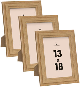 Atmosphera Fotolijstje voor een foto van 13 x 18 cm - 3x - naturel - foto frame Classico - Hout