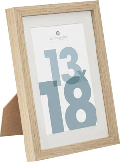 Atmosphera fotolijstje voor een foto van 13 x 18 cm - naturel - foto frame Manu - modern/strak ontwerp - Fotolijsten Beige