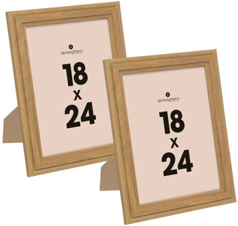 Atmosphera Fotolijstje voor een foto van 18 x 24 cm - 2x - naturel - foto frame Classico - Hout