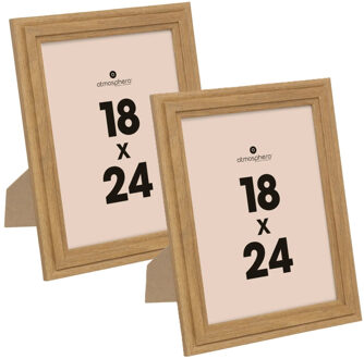Atmosphera Fotolijstje voor een foto van 18 x 24 cm - 2x - naturel - foto frame Classico - Hout
