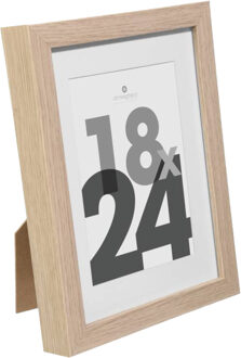 Atmosphera fotolijstje voor een foto van 18 x 24 cm - naturel - foto frame Eva - modern/strak ontwerp - Fotolijsten Beige