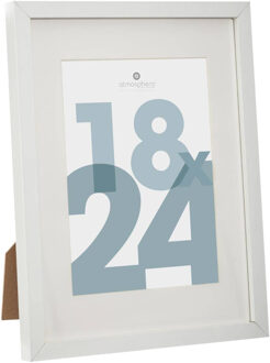 Atmosphera fotolijstje voor een foto van 18 x 24 cm - wit - foto frame Manu - modern/strak ontwerp - Fotolijsten