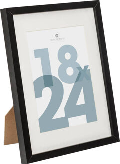 Atmosphera fotolijstje voor een foto van 18 x 24 cm - zwart - foto frame Manu - modern/strak ontwerp - Fotolijsten