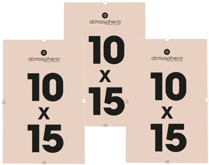 Atmosphera Fotolijstje zonder rand - 3x - voor 10 x 15 cm foto - mdf/glas - Het basic fotolijstje