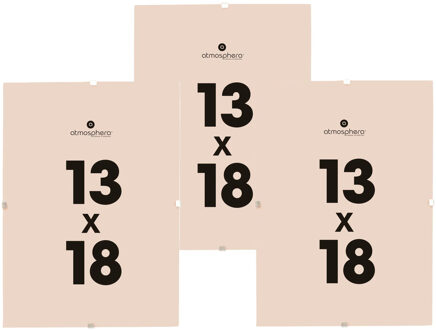 Atmosphera Fotolijstje zonder rand - 3x - voor 13 x 18 cm foto - mdf/glas - Het basic fotolijstje