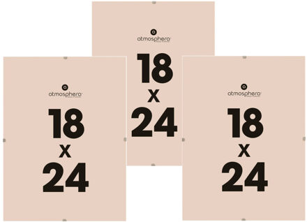 Atmosphera Fotolijstje zonder rand - 3x - voor 18 x 24 cm foto - mdf/glas - Het basic fotolijstje