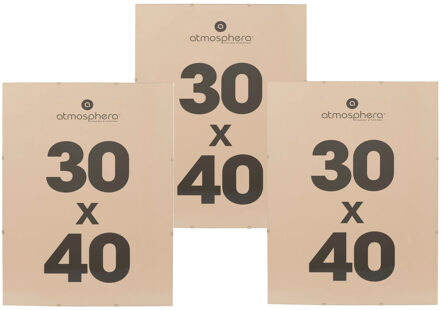 Atmosphera Fotolijstje zonder rand - 3x - voor 30 x 40 cm foto - mdf/glas - Het basic fotolijstje