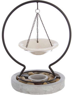 Atmosphera Geurbrander Omega voor amberblokjes/geurolie - keramiek/metaal - 20 x 24 cm