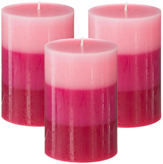 Atmosphera Geurkaars Nina - 3x stuks - Framboos - 45 branduren - 7 x 10 cm