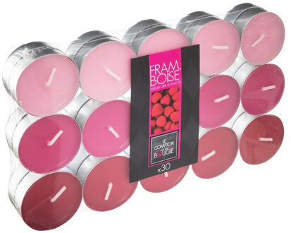 Atmosphera Geurkaars waxine/theelichtjes - 30x stuks - Framboos - 3,5 branduren