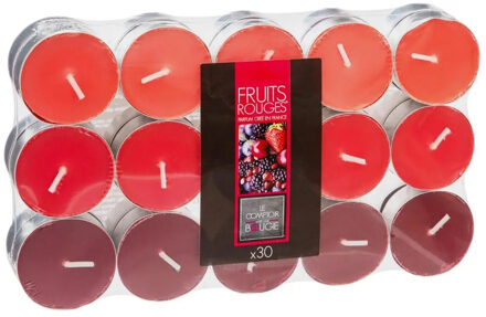 Atmosphera Geurkaars waxine/theelichtjes - 30x stuks - Rood fruit - 3,5 branduren - geurkaarsen