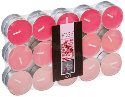 Atmosphera Geurkaars waxine/theelichtjes - 30x stuks - Rozen - 3,5 branduren