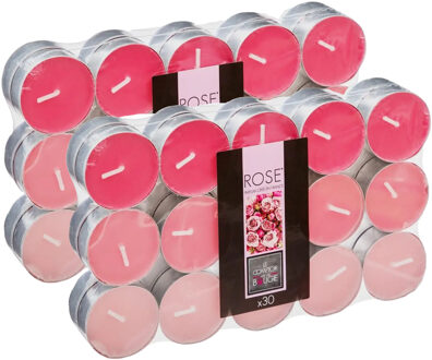 Atmosphera Geurkaars waxine/theelichtjes - 60x stuks - Rozen - 3,5 branduren