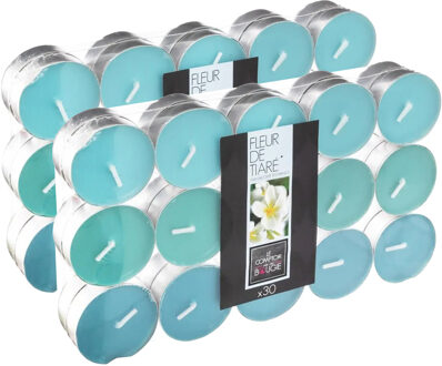 Atmosphera Geurkaars waxine/theelichtjes - 60x stuks - Tiare bloem - 3,5 branduren