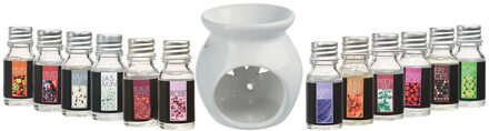 Atmosphera Geurolie flesjes mix-set van 12 stuks - Aromabrander en flesjes van 10 ML - Geurbranders - geurolie