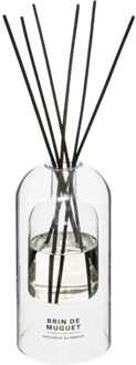 Atmosphera Geurstokjes in luxe glazen houder - Lelietje van Dalen - 150 ml - geurverspreider - interieurparfum