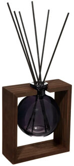 Atmosphera Geurstokjes in luxe houder hout/glas - Jasmijn - 250 ml - geurverspreider - interieurparfum