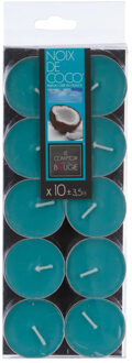 Atmosphera Geurtheelichtjes - 10x stuks - Coconut geur - was/paraffine - 3,5 uur