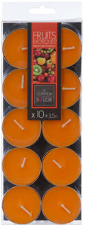 Atmosphera Geurtheelichtjes - 10x stuks - Exotisch Fruit geur - was/paraffine - 3,5 uur