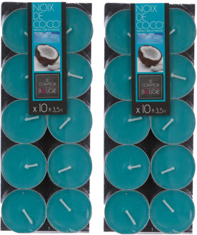 Atmosphera Geurtheelichtjes - 20x stuks - Coconut geur - was/paraffine - 3,5 uur