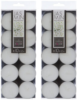 Atmosphera Geurtheelichtjes - 20x stuks - Jasmijn geur - was/paraffine - 3,5 uur