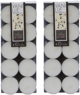 Atmosphera Geurtheelichtjes - 20x stuks - vanille geur - was/paraffine - 3,5 uur