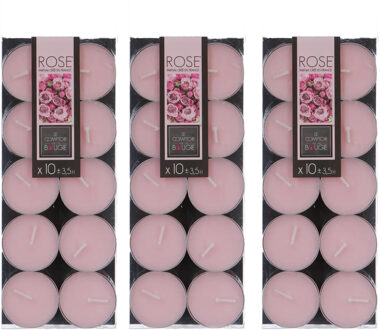 Atmosphera Geurtheelichtjes - 30x stuks - rozen bloemen geur - was/paraffine - 3,5 uur