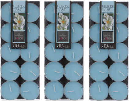 Atmosphera Geurtheelichtjes - 30x stuks - Tiare Sensueel Tropical geur - was/paraffine - 3,5 uur