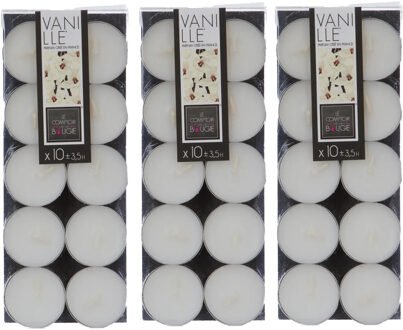 Atmosphera Geurtheelichtjes - 30x stuks - vanille geur - was/paraffine - 3,5 uur