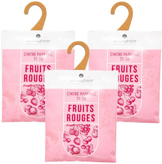 Atmosphera Geurzakjes Rood Fruit - 12x - met ophanghaak - geurkaartjes/luchtverfrisser