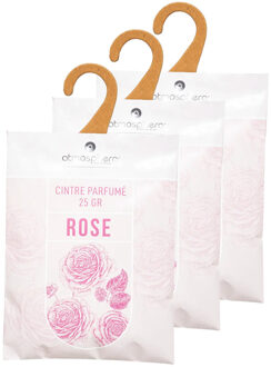 Atmosphera Geurzakjes Rozen - 3x - met ophanghaak - geurkaartjes/luchtverfrisser