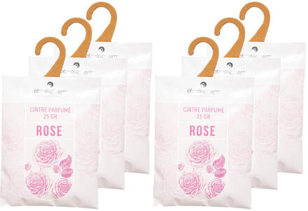 Atmosphera Geurzakjes Rozen - 6x - met ophanghaak - geurkaartjes/luchtverfrisser