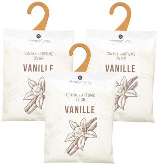 Atmosphera Geurzakjes Vanille - 12x - met ophanghaak - geurkaartjes/luchtverfrisser