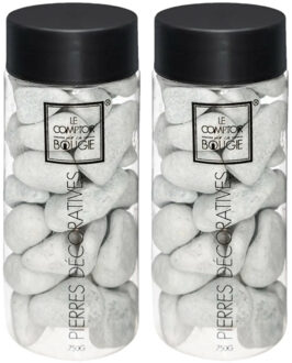 Atmosphera grote decoratie/hobby stenen - 2x - grijs - 750 gram - Aquarium en vazen vulling