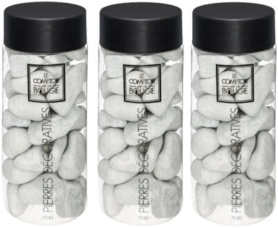 Atmosphera grote decoratie/hobby stenen - 3x - grijs - 750 gram - Aquarium en vazen vulling