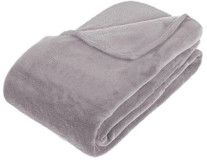 Atmosphera Grote Fleece deken/fleeceplaid grijs 180 x 230 cm polyester