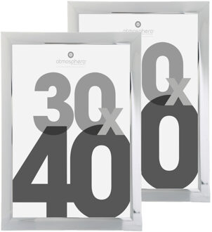 Atmosphera grote Fotolijst - 2x - wit - kunststof / glas - 30 x 40 cm - Fotoframe