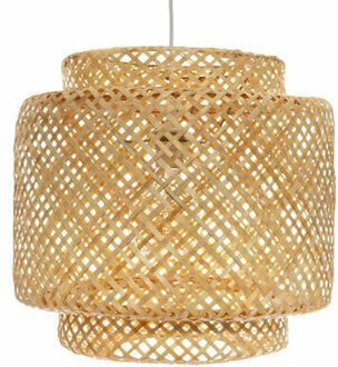 Atmosphera Hanglamp bamboe - 40 x 38 cm - naturel - gevlochten lampenkap