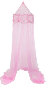 Atmosphera Hemelbed/klamboe - roze - 60 x 250 cm - polyester - op te hangen - prinses
