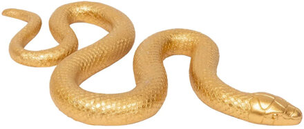 Atmosphera Home decoratie dieren/slangen beeldje Boa - goud kleurig - 36 x 18 cm