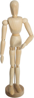 Atmosphera Houten anatomie tekenpop/modelpop man - om lichaam te schilderen/tekenen - 33 cm