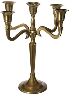 Atmosphera kaarsen kandelaar Baroque - met 5 armen - metaal - dinerkaarsen - goud - 22 x 28 cm