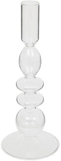 Atmosphera kaarsen kandelaar Murano - glas - dinerkaarsen - transparant - D9 x H22 cm