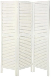 Atmosphera Kamerscherm 3 vlakken - wit - pauwlina hout - 120 x 170 cm - Afscherming wand