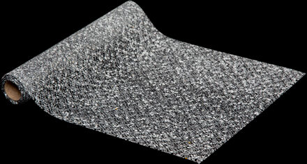 Atmosphera kerst tafelloper - zilver glitter - 28 x 300 cm - polyester - Tafellakens Zilverkleurig