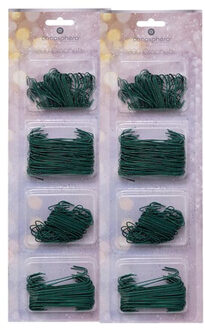 Atmosphera Kerstbalhaakjes - 600x stuks - groen - 7 en 10 cm - kerstboomhaakjes