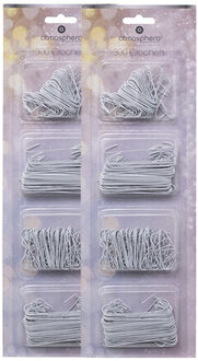 Atmosphera Kerstbalhaakjes/kerstboomhaakjes - 600x stuks - wit - 7 en 10 cm - kerstboomhaakjes