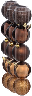 Atmosphera Kerstballen - 15x stuks - brons - 5 cm - kunststof