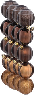 Atmosphera Kerstballen - 20x stuks - brons - 5 cm - kunststof