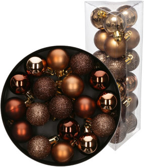 Atmosphera Kerstballen - 36x st - bronskleurig - kunststof - glans en mat - kerstversiering
